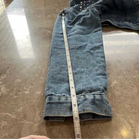 Ladies jean jacket with pearls size small - Picture 4 of 10